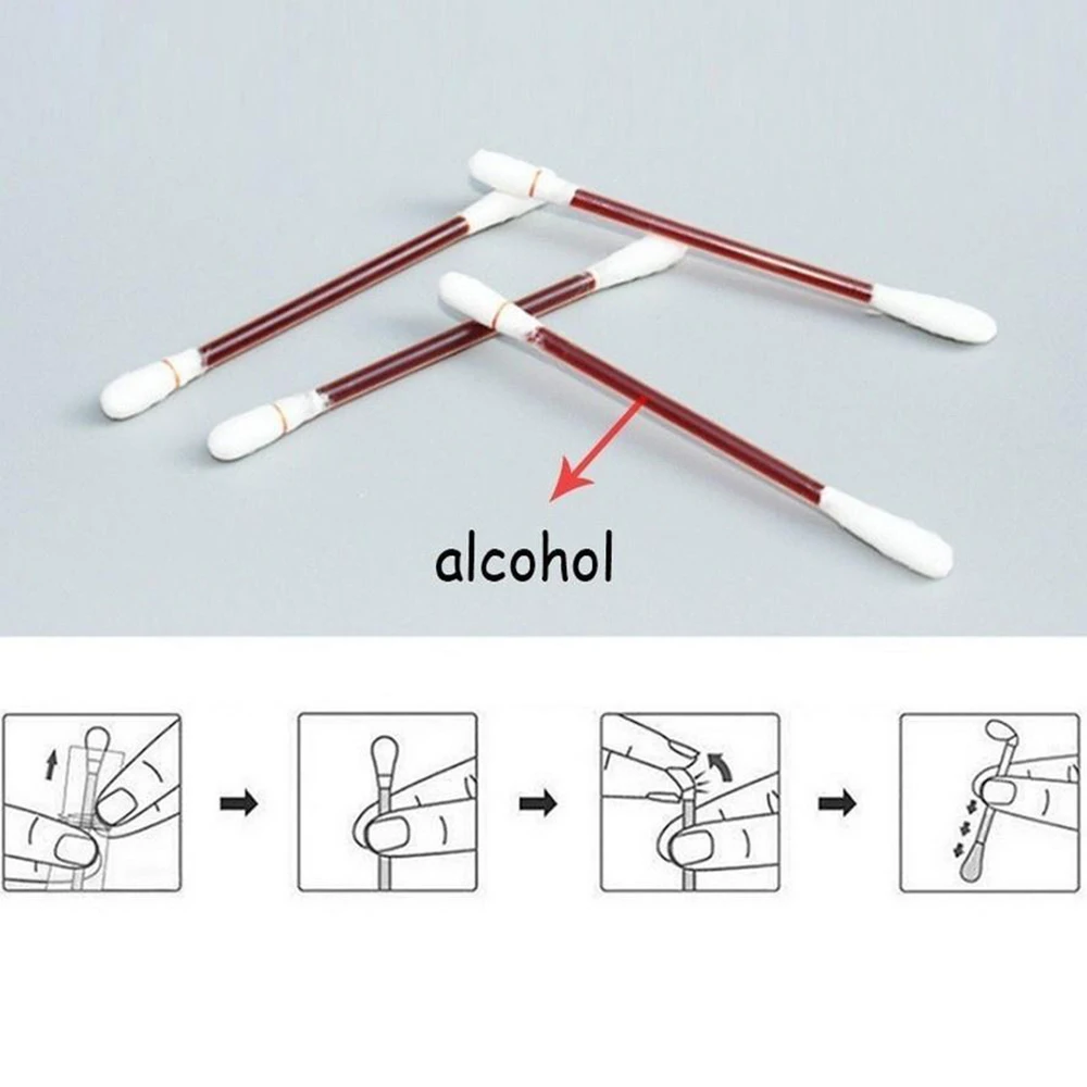 

100/50/10 pcs Medical Disposable Emergency Cotton Stick Iodine Swab Disinfected Swab for Children Adults Baby Cotton Swab
