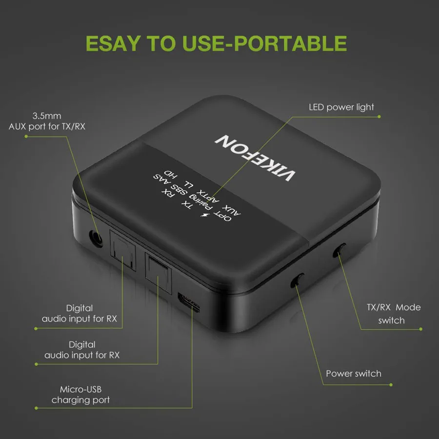 Беспроводной Bluetooth-адаптер AptX CSR8675 Bluetooth 5 0 SPDIF 3 мм разъем Aux | Компьютеры и офис