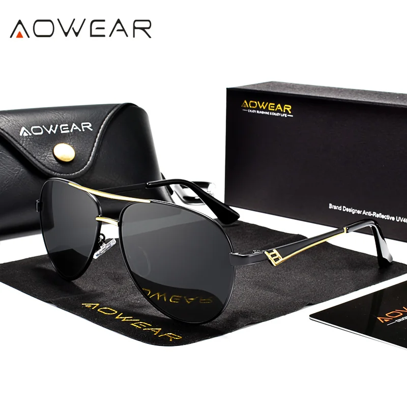 Мужские Солнцезащитные очки авиаторы AOWEAR роскошные брендовые дизайнерские