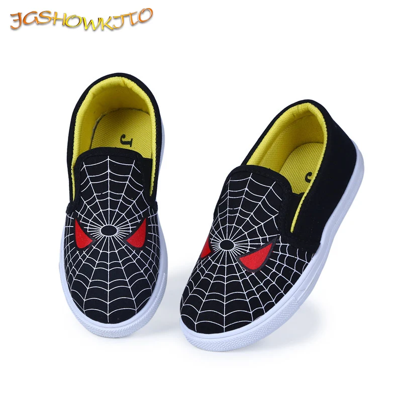 JGSHOWKITO; коллекция года; сезон весна-осень; детская обувь для мальчиков; Детские повседневные кроссовки на плоской подошве с изображением Человека-паука; цвет красный, черный; Spider-man; спортивная обувь для бега