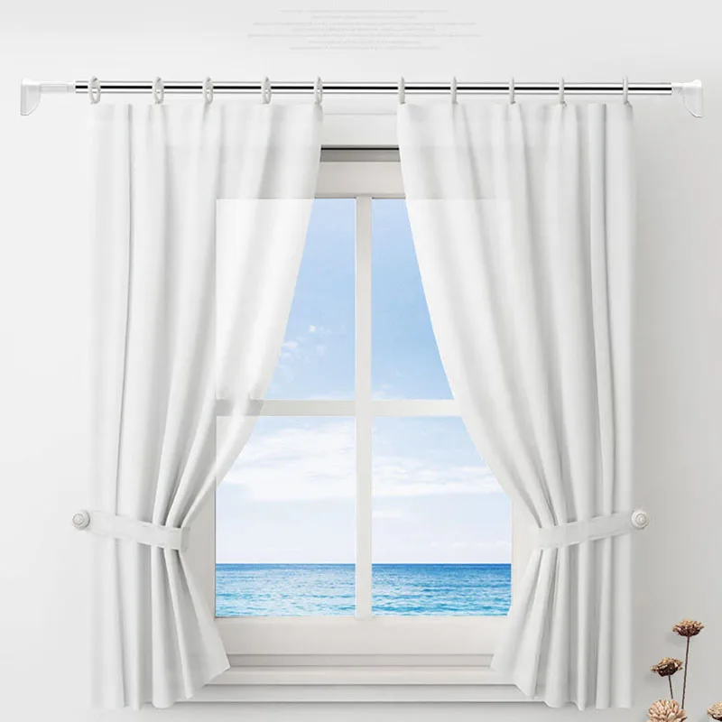 Retractable Stainless Steel Curtain Hanger Rod Bracket Clothesline Pole Drape Shower Clothes | Дом и сад
