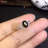 925 silver with natural black star sapphire with good quality engagement rings for women 68mm