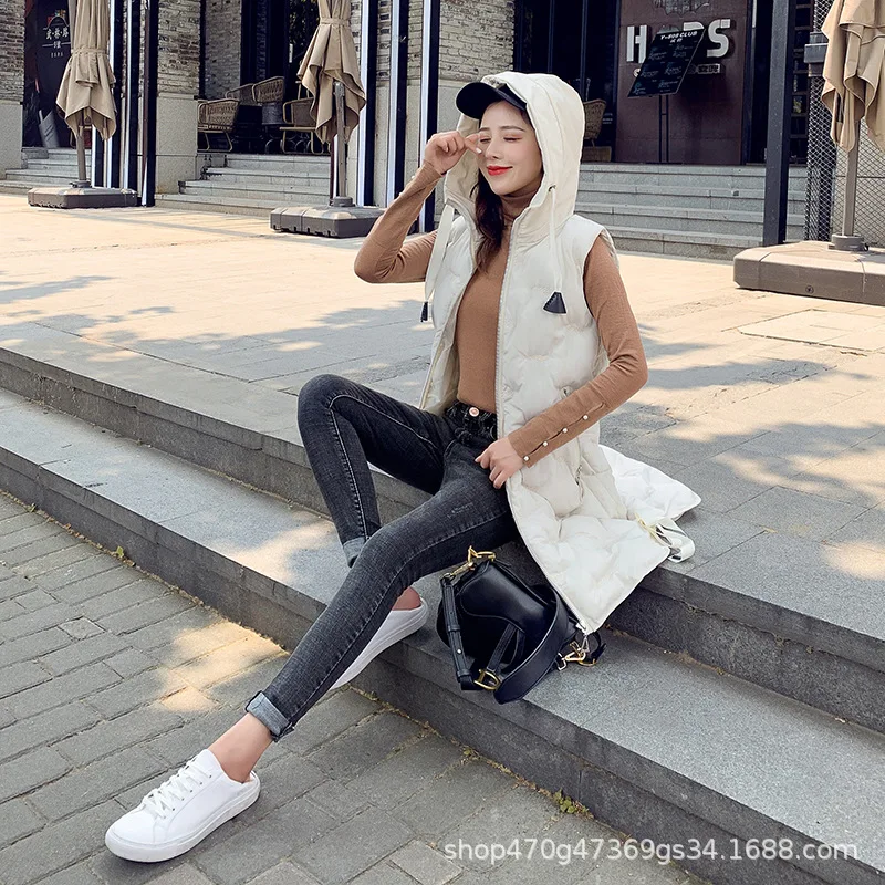 Осенне-зимняя новая стильная женская одежда без рукавов в Корейском стиле с