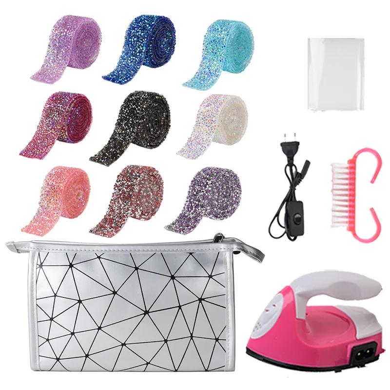 Лента с кристаллами стразами/5 рулонов стразы из смолы сверкающие ленты рулон