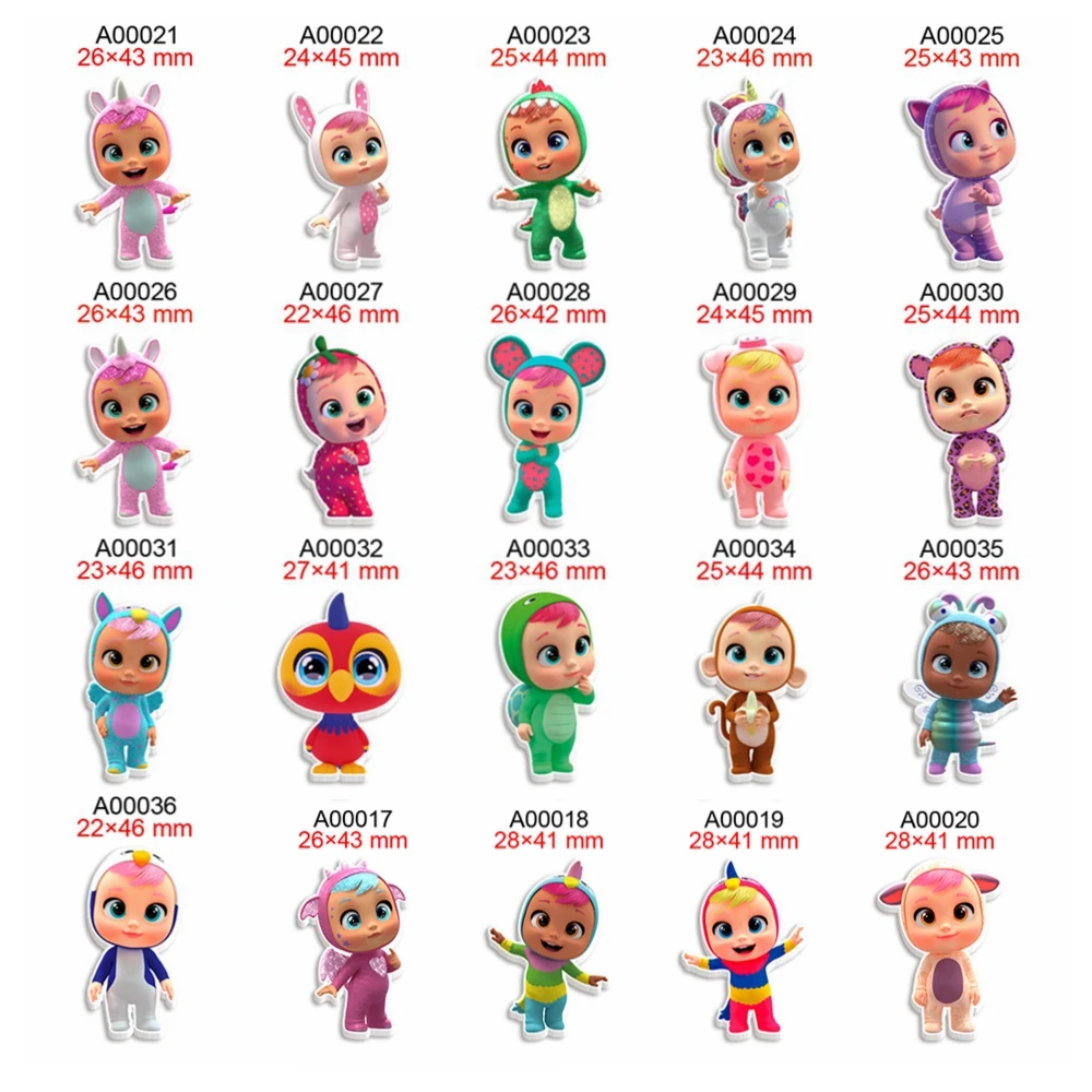 

Printed Cry Baby Character Cartoon Resin Flatback 30pcs/lot for Hair Bow Crafts DIY Handmade Materials