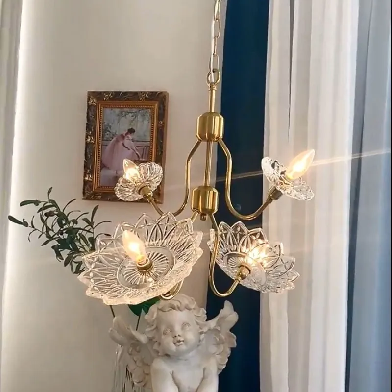 

Nordic style Butterfly Glass Chandelier 4-head Dining Room Chandelier Lighting Bedroom led lamp Cloakroom Chandeliers Ceiling