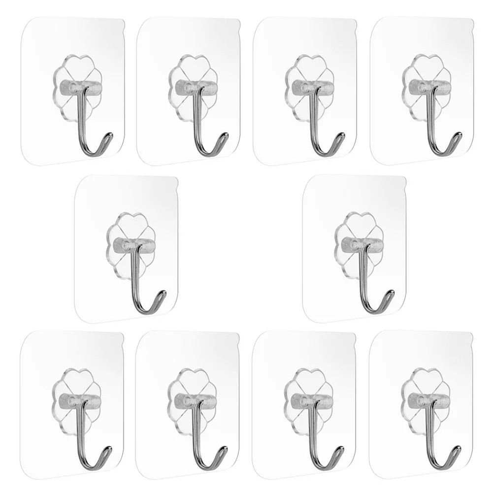 

Hook Transparent Strong Sticky Hook Sticky Glue Stick To The Wall Wall-mounted Load-bearing Suction Cup Hole-free Hanging Hook