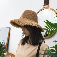 2021 summer womens hats sun beach panama fashion straw hat wide wave brim folded outdoor casual holiday raffia cap visors hat