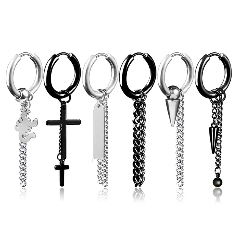 Серьги-подвески из нержавеющей стали для мужчин и женщин Винтажные висячие