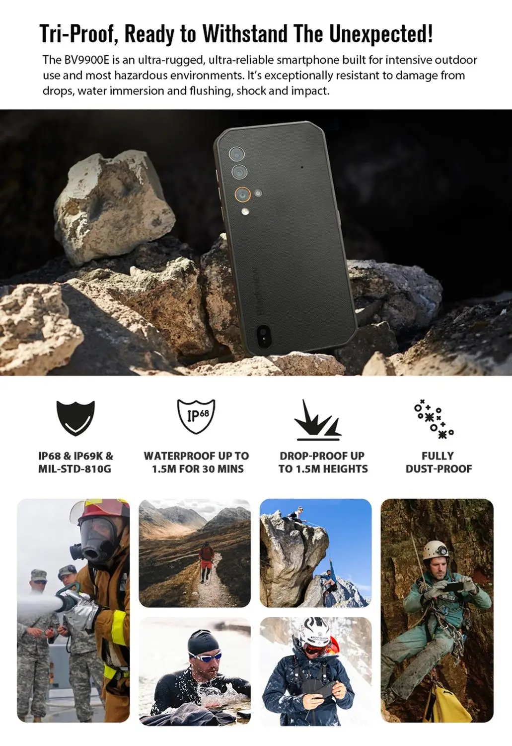 Blackview BV9900E Helio P90 Octa Core 6 ГБ 128 5 84 &quotFHD + безрамочный экран с IP68 Водонепроницаемый