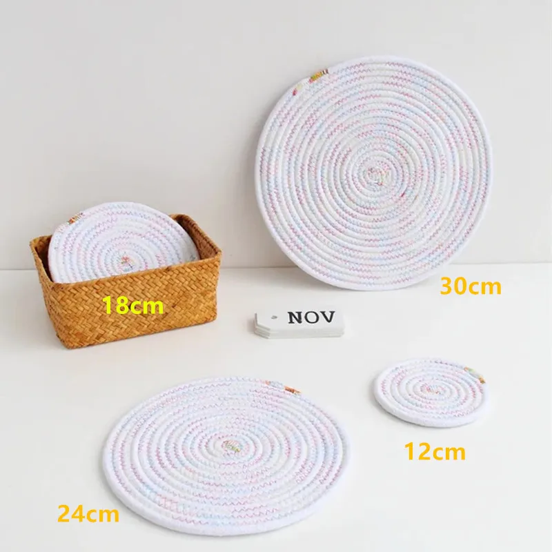 Хлопчатобумажная ткань Радужный коврик для сковороды обеденный стол