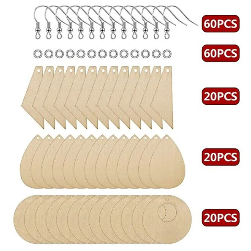 Серьги-подвески треугольные в форме слезы из необработанного дерева с крючками