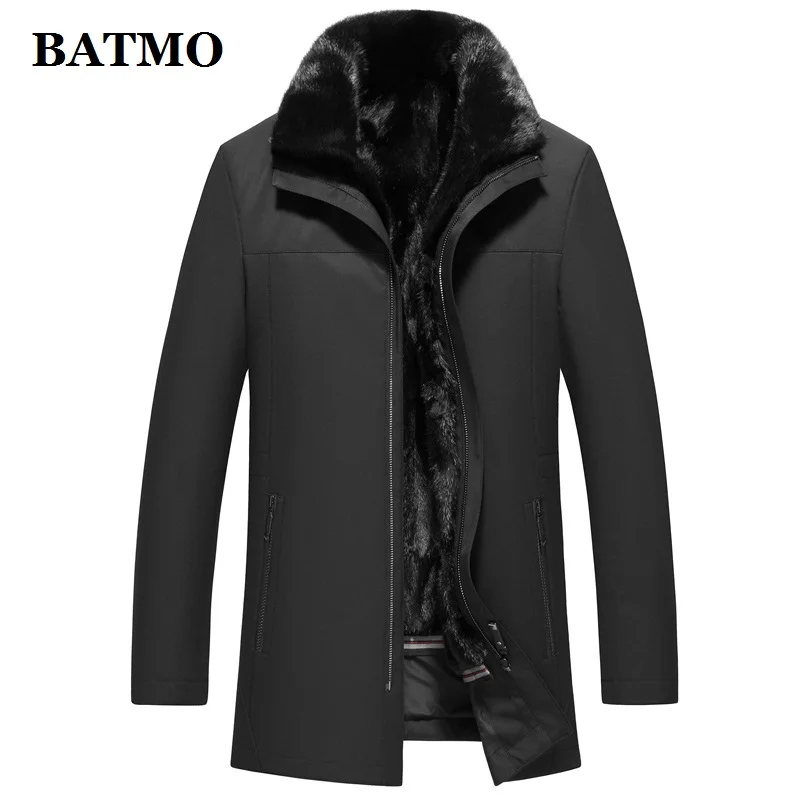 

BATMO 2023 new arrival winter natural real mink fur jackets men,men's thicked parkas,plus-size M-4XL SL-S2011