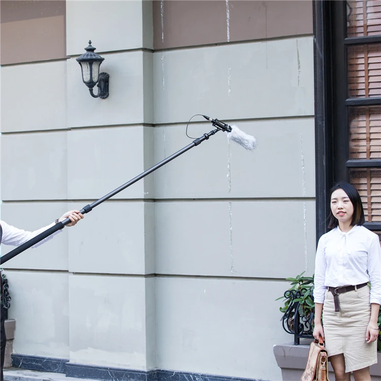 

BOYA BY-PB25 On Stage Carbon Fiber Boom Pole Holder in 3 Sections for Interview Shotgun Microphones Extension Studio Film Micro