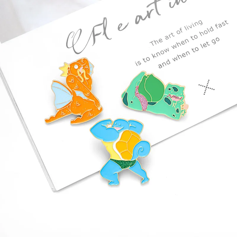 Strong Animal Fitness Elf Cartoon Lapel Pins Brooch Metal Badge Vintage Classics Jewelry Kids Gifts Collection | Дом и сад