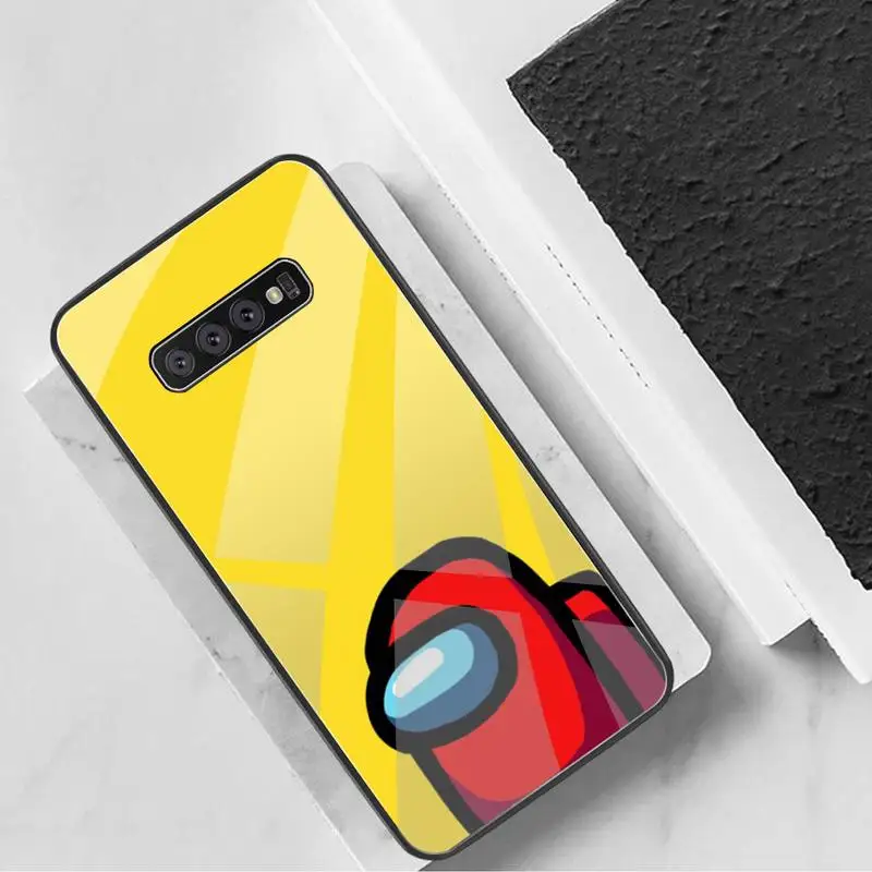 

hot game among us Phone Case Tempered Glass For Samsung S20 Plus S7 S8 S9 S10 Plus Note 8 9 10 Plus