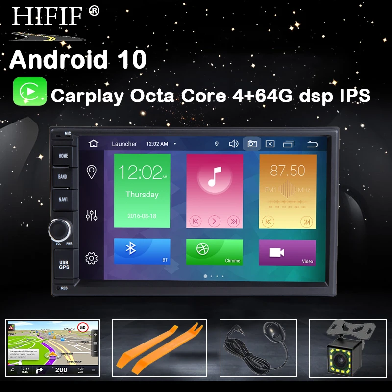 Универсальная автомобильная магнитола 4 Гб ОЗУ Android 10 Восьмиядерный процессор