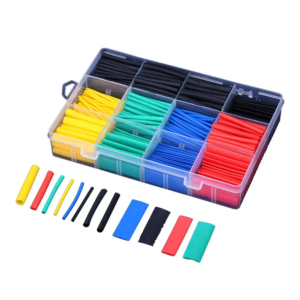 

530pcs Heat Shrink Tubing Insulation Shrinkable Tubes Assortment Electronic Polyolefin Wire Sleeve Kit Heat Shrink Tubes Boxed~