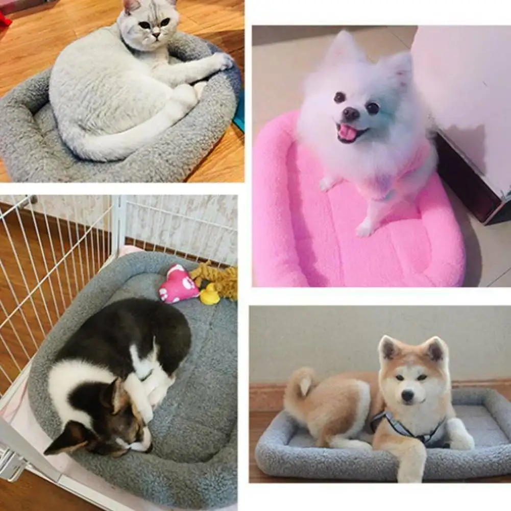 Большая кровать для собак из мягкого флиса теплые кровати кошек