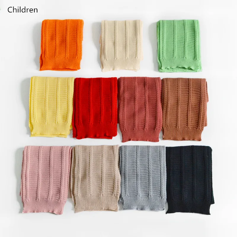 

2019 Fashion Kids Scarf Winter Warm Solid Baby Boys Girls Scarf Soft Woolen Yarn Knitted Scarf Children Stretch Neck Ring шарф