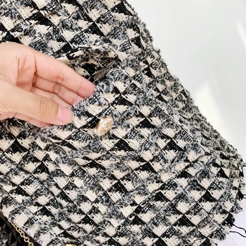 

2021 Spring New design Women Fashion Houndtooth sleeveless vests jacket outwear casual brand WaistCoat gilet femme
