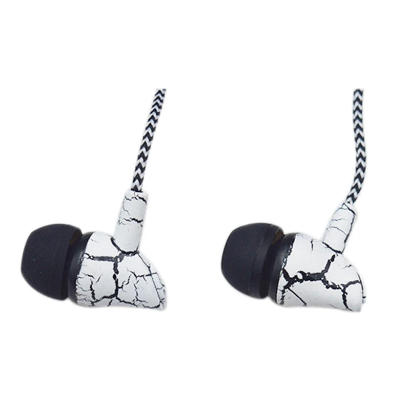 Трещина Плетеный Проводная гарнитура красочные наушники-вкладыши с микрофоном