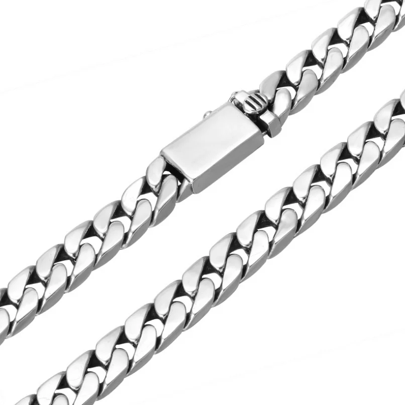 

Luxury 925 Sterling Silver 8mm Horse Chains For Men Necklace Vintage Thai Silver Steampunk Biker Necklaces Jewelry