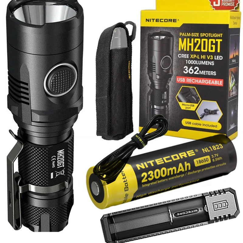 Перезаряжаемая вспышка NITECORE MH20GT CREE XP L HI V3 макс. 362 лм дальность луча м наружный