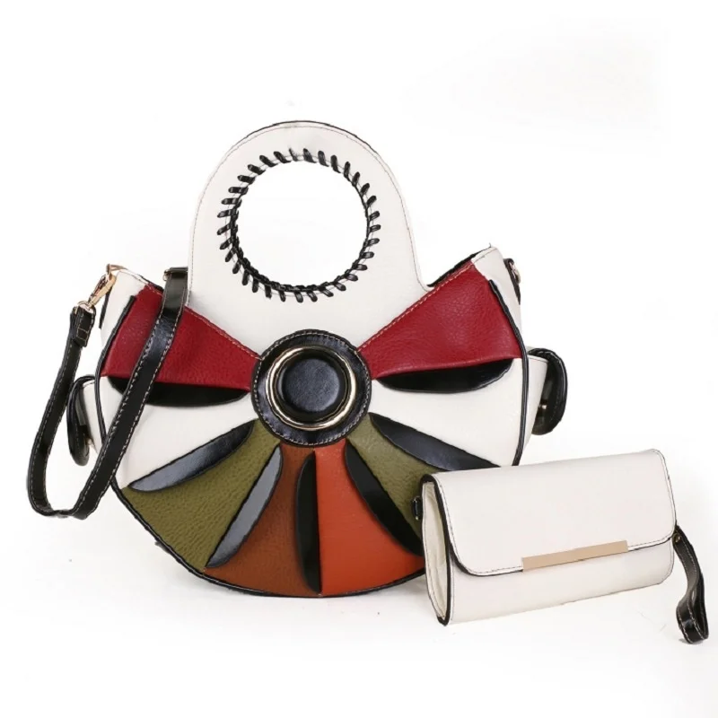 

Bag 2021 splicing color woven women's bag portable mother and son bag fashion one shoulder Crossbody Bag
