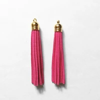 fuyier big suede tassel long tassel diy pendant for key chains earrings charming jewelry accessories 8cm 12pcslot