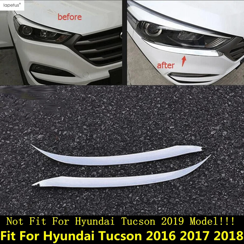 Lapetus хромированные передние фары лампа для век бровей Накладка Hyundai Tucson 2016 2017 2018