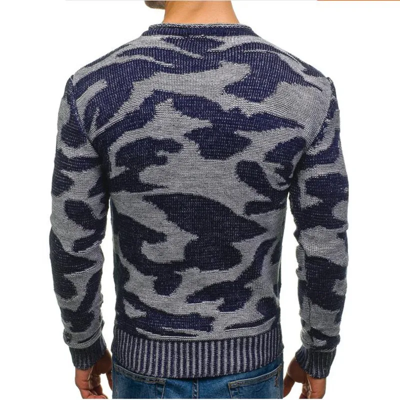 Осень/Зима 2020 камуфляжный свитер с круглым вырезом и контрастными цветами