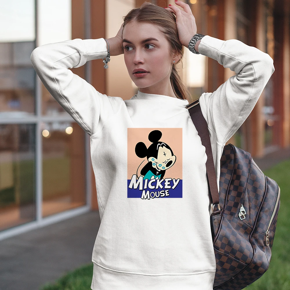 

Disney Shy Mickey Mouse Classic Style Women Hoodies Fashion Streetwear Teens Girls Sweatshirt Harajuku Hoodie Summer Versatile