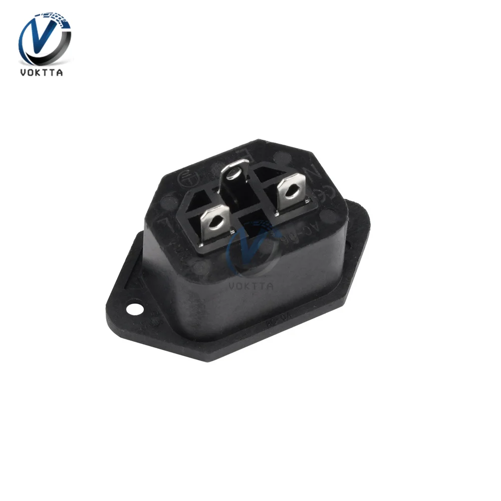 AC входной разъем питания прямой для кабеля с 10А предохранителем Розетка