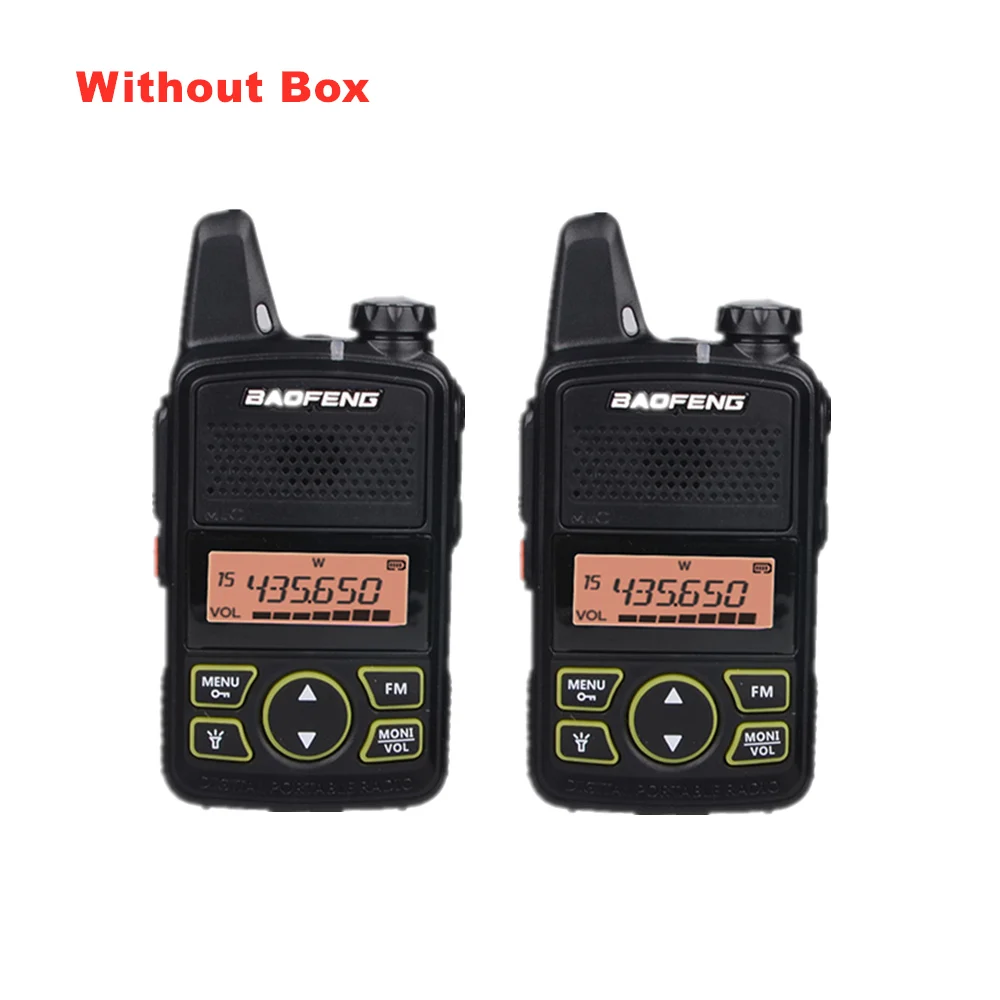2pcs Without Box 2 шт. Baofeng BF-T1 мини-рация UHF портативный CB Ham Радио BF T1 Ручной FM трансивер детский домофон 5 км bft1 Comunicador - Цвет: 2pcs Without Box