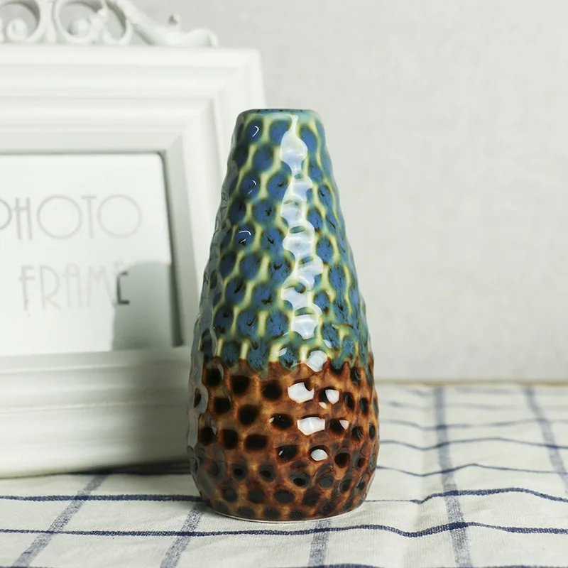 Белая/желтая/зеленая/синяя Минималистичная керамическая ваза искусственная