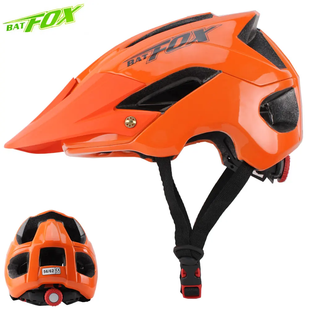 BATFOX MTB велосипедный шлем горная дорога велосипедный шлем Мужчины Женщины Оранжевый Велосипед Велоспорт безопасность Спорт на открытом воздухе большой козырек шлем casco