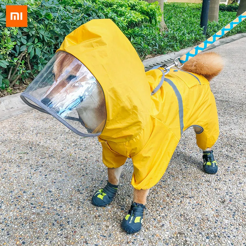 Xiaomi Landor плащ для собак четырехногий Водонепроницаемый Одежда, принадлежности для домашних питомцев Весна нанесите на Медвежонок Xiuluna Nai Shizi дождевик для собак