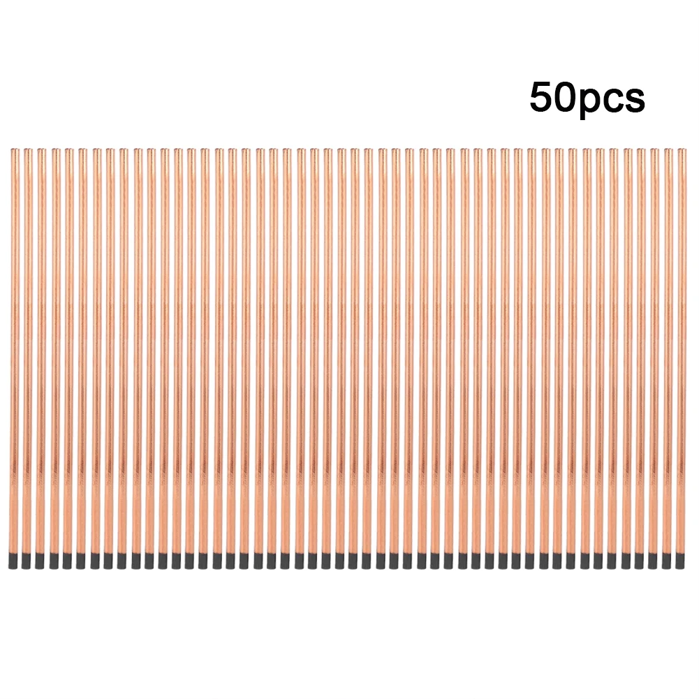 

50Pcs Electrode Carbon Rods Copper Plating for Welding Technology 355mm M8/M10(M8x355mm )