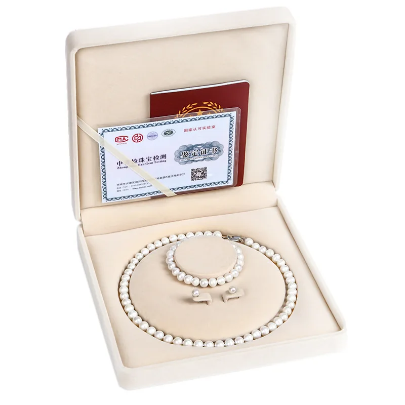 Рождественский подарок ожерелье из натурального пресноводного жемчуга набор