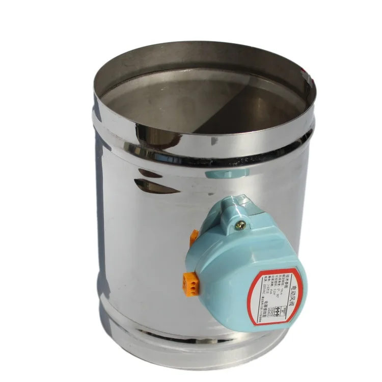 

80/100/125/150/200mm stainless steel electric air duct damper valve HVAC air ducting motorized air damper AC220V actuator drive