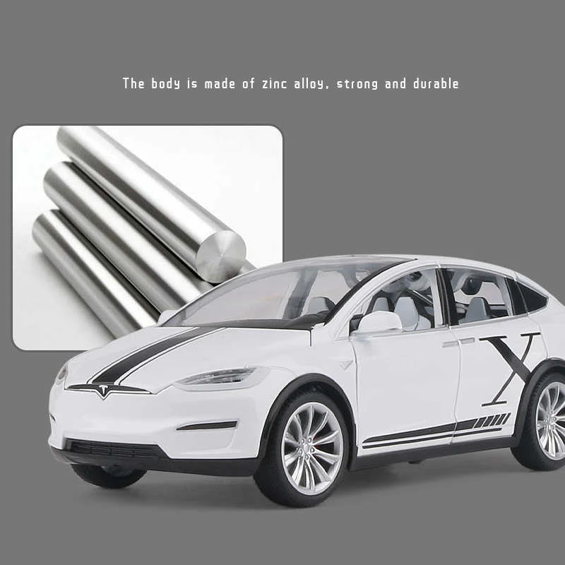 Модель автомобиля Tesla 1:20 из сплава модифицированная модель под давлением