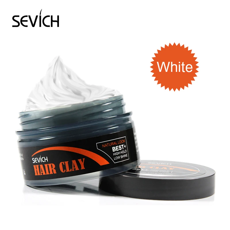 White Sevich 10 шт стойкий сухой стерео Тип s глина для волос новая матовая отделка воск для волос для коротких волос помадка длительный пушистый - Цвет: White