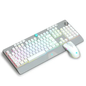mechanical gaming keyboard rgb led rainbow backlit wired keyboard with red switches for windows gaming pc （mouse keyboard ） free glo