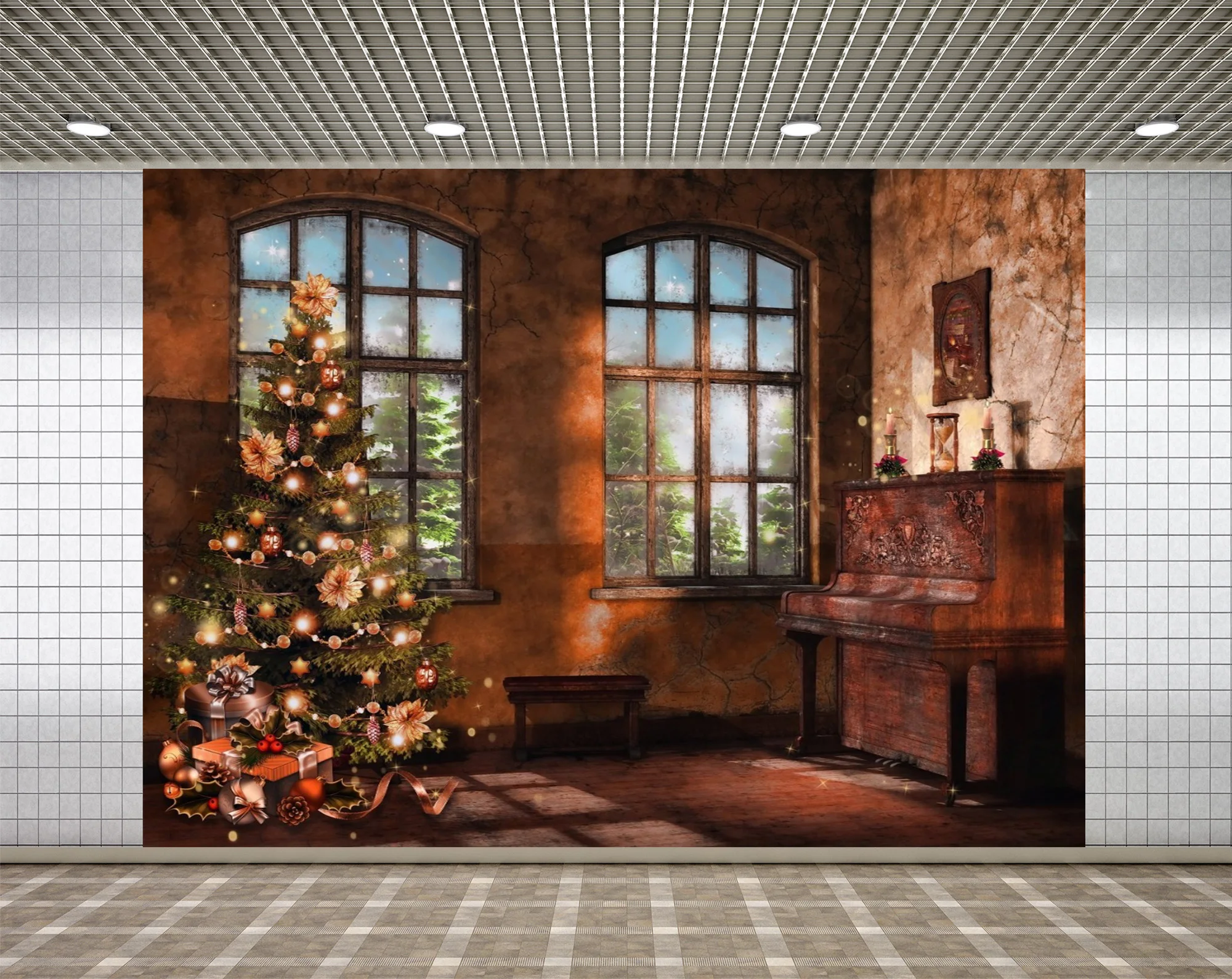 

Фоны для фотосъемки Lyavshi Рождественская елка старое фортепиано окно фон Рождественская фотография фоны для студийной фотосъемки