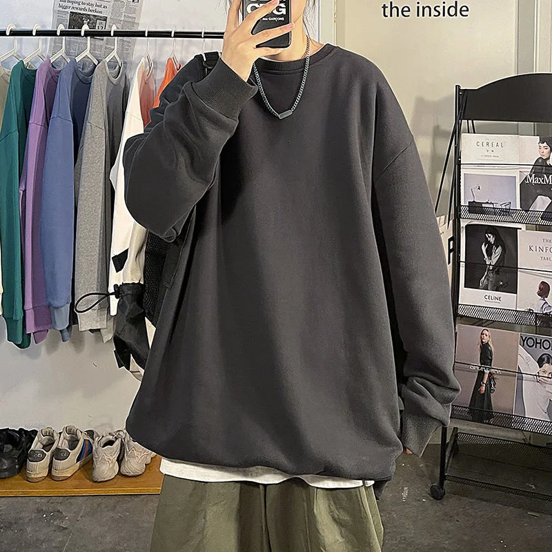 

PR Cotton Men's Sweatshirts Male Oversized Pullovers Streetwear Harhjuku Man Vintage Sweatshirts Casual Loose Hoodies Basic Tops