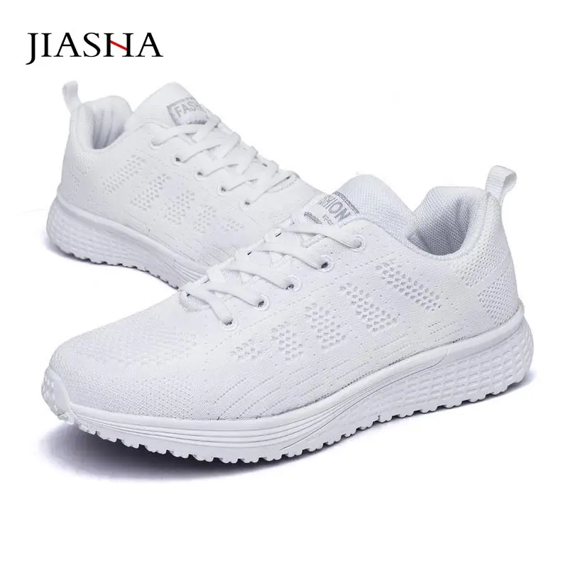 Женские кроссовки 2021 модная дышащая сетчатая обувь на платформе женские белые