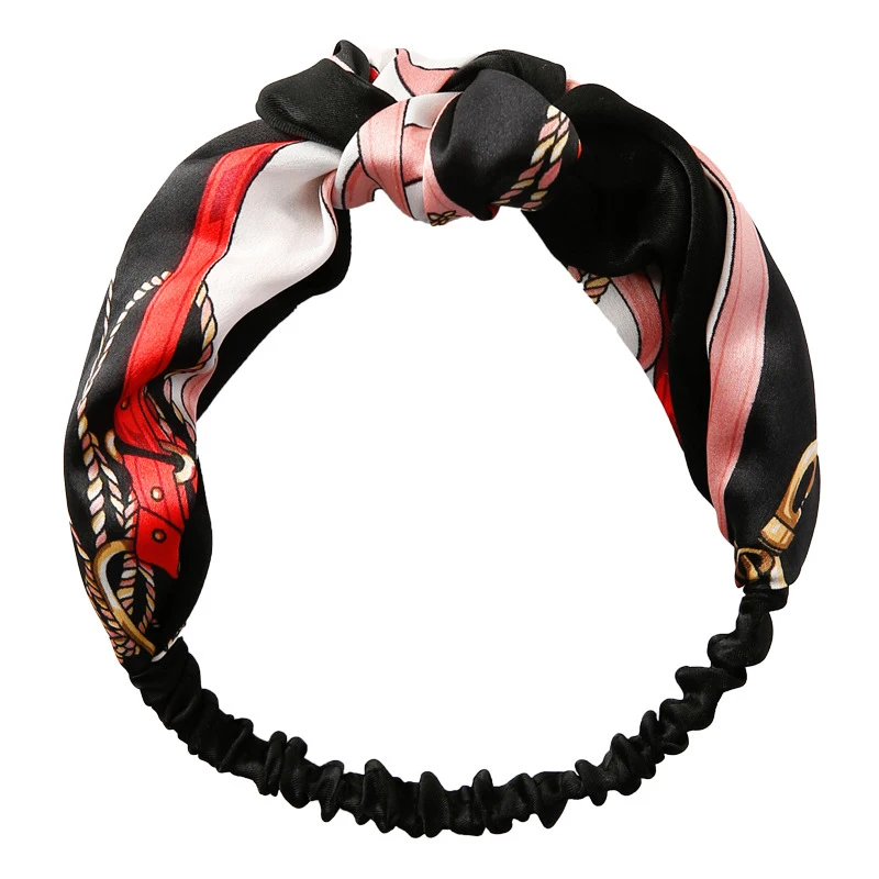 

Bohemian Women Elegant Top Knot Print Flower Headband Hairbands Hair Holder Turban Fashion Hair Accessories