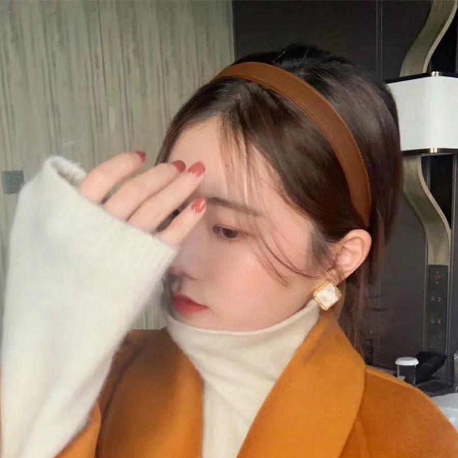 Ободок для волос Haimeikang модный ободок корейский стиль шикарный кожаный аксессуар