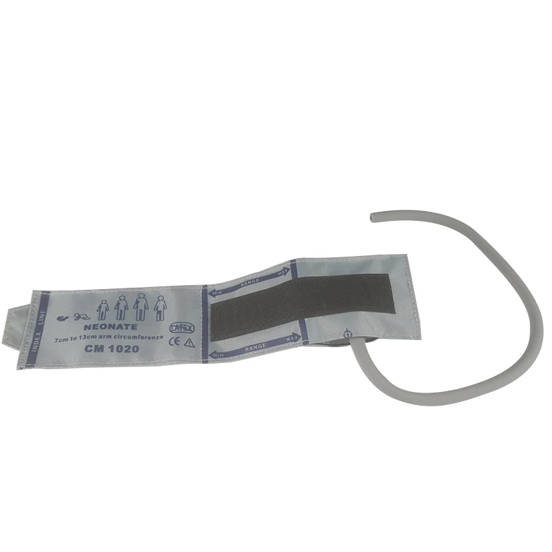 Reusable Noninvasive Blood Pressure Cuff NIBP Cuff Neonatal Size Medical Grade Single Hose Gray Color for Neonates